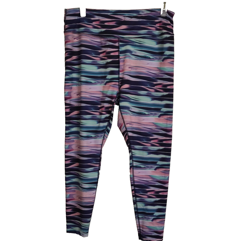 MTA SPORT Leggings Pants 1X COLORFUL Yoga Workout Pink Blue Purple Women's 1X